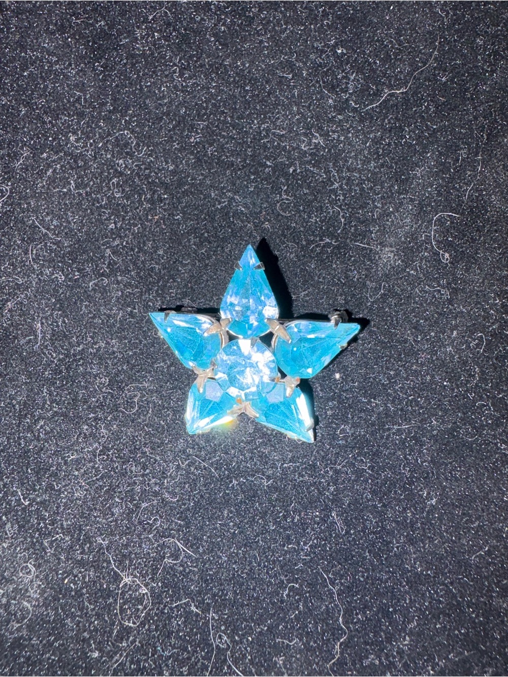 Vintage Blue Crystal Star Pin